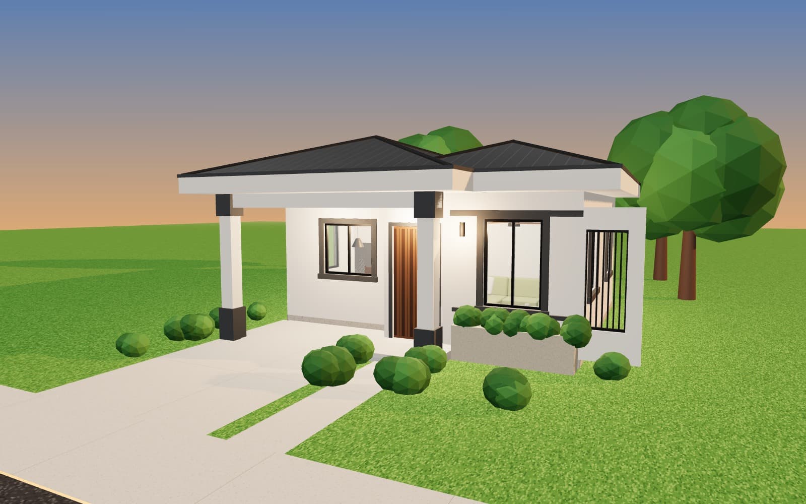 Vista del modelo 3D de la casa